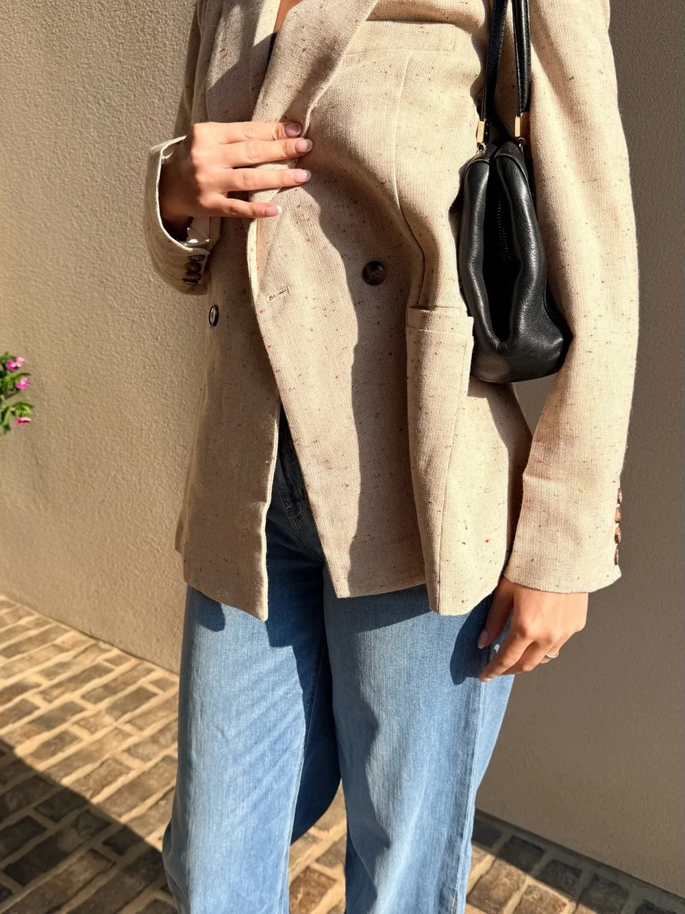 Coach Black Leather Shoulder Bag with Gold Hardware